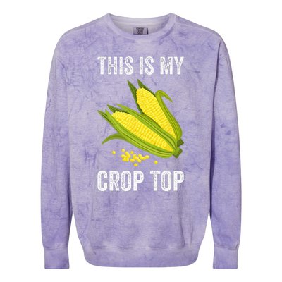 This Is My Crop Funny Farmer Farming Corn Lover Colorblast Crewneck Sweatshirt