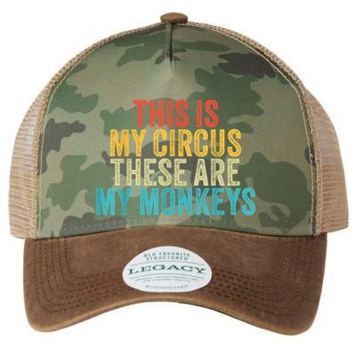 This Is My Circus These Are My Monkeys Circus Staff Party Legacy Tie Dye Trucker Hat