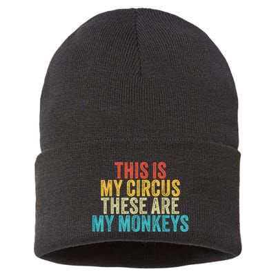 This Is My Circus These Are My Monkeys Circus Staff Party Sustainable Knit Beanie