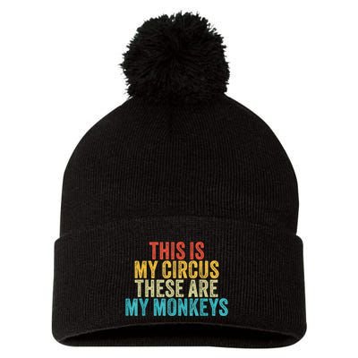 This Is My Circus These Are My Monkeys Circus Staff Party Pom Pom 12in Knit Beanie