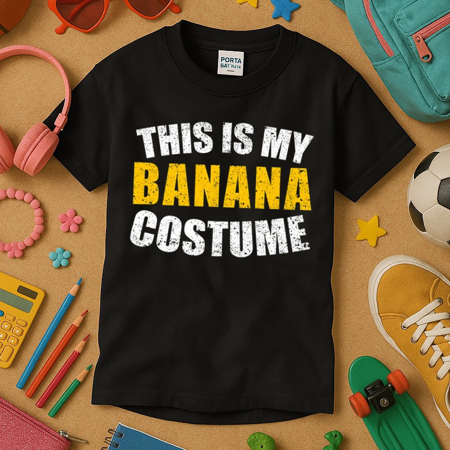 This Is My BANANA Costume Lazy Creepy Halloween Costume Kids T-Shirt