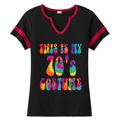 This Is My 70s Costume Funny Groovy Tie Dye Halloween Ladies Halftime Notch Neck Tee