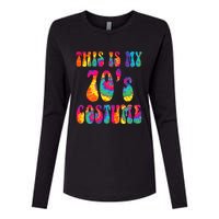 This Is My 70s Costume Funny Groovy Tie Dye Halloween Womens Cotton Relaxed Long Sleeve T-Shirt