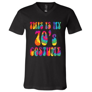 This Is My 70s Costume Funny Groovy Tie Dye Halloween V-Neck T-Shirt