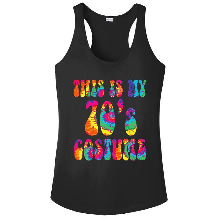 This Is My 70s Costume Funny Groovy Tie Dye Halloween Ladies PosiCharge Competitor Racerback Tank