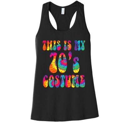 This Is My 70s Costume Funny Groovy Tie Dye Halloween Women's Racerback Tank