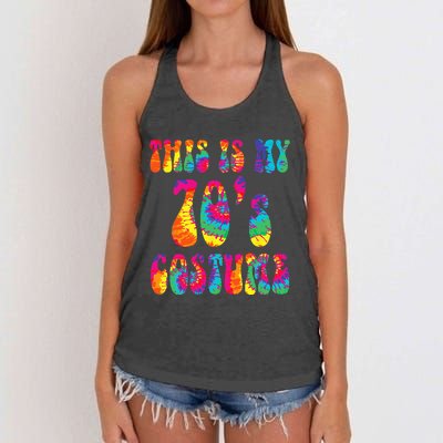 This Is My 70s Costume Funny Groovy Tie Dye Halloween Women's Knotted Racerback Tank