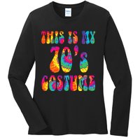 This Is My 70s Costume Funny Groovy Tie Dye Halloween Ladies Long Sleeve Shirt