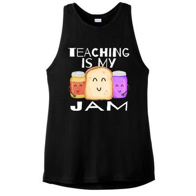 Teaching Is My Jam Cute Gift I Love Teaching Teachers Gift Ladies PosiCharge Tri-Blend Wicking Tank