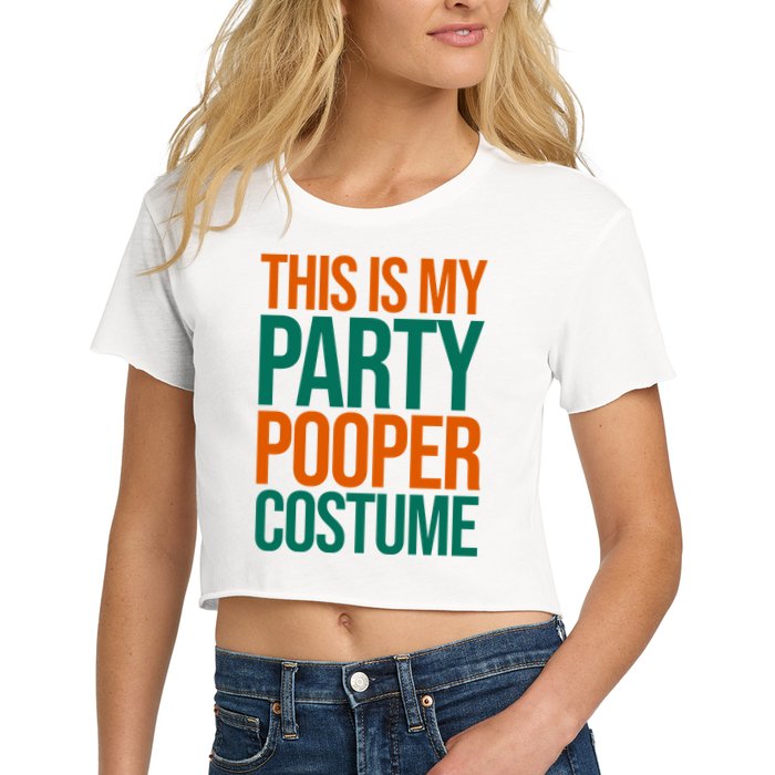 This Is My Party Pooper Costume Women's Crop Top Tee