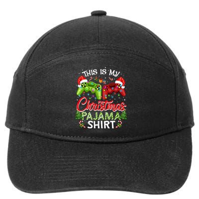 This Is My Christmas Pajama Xmas Video Games Gamer 7-Panel Snapback Hat