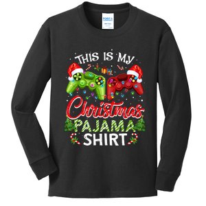 This Is My Christmas Pajama Xmas Video Games Gamer Kids Long Sleeve Shirt