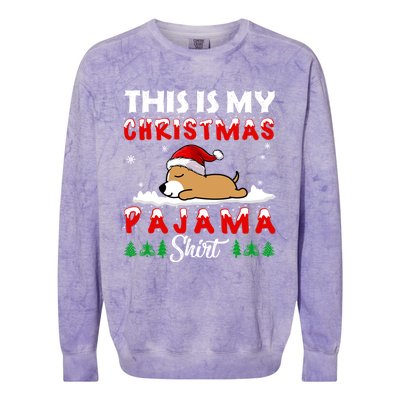 This Is My Christmas Pajama Chihuahua Dog Funny Xmas Gift Colorblast Crewneck Sweatshirt