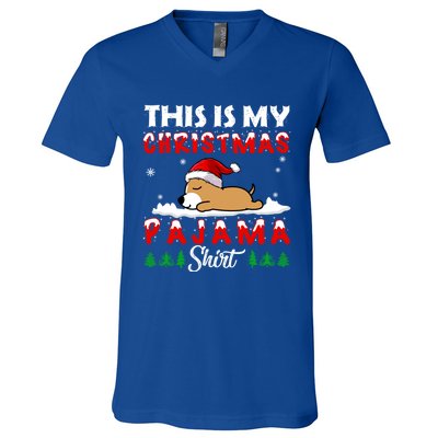 This Is My Christmas Pajama Chihuahua Dog Funny Xmas Gift V-Neck T-Shirt