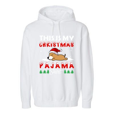 This Is My Christmas Pajama Chihuahua Dog Funny Xmas Gift Garment-Dyed Fleece Hoodie