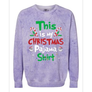 This Is My Christmas Pajama Funny Christmas Matching Pajamas Colorblast Crewneck Sweatshirt