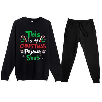 This Is My Christmas Pajama Funny Christmas Matching Pajamas Premium Crewneck Sweatsuit Set