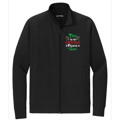 This Is My Christmas Pajama Funny Christmas Matching Pajamas Stretch Full-Zip Cadet Jacket