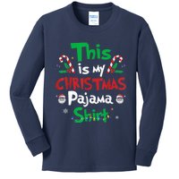 This Is My Christmas Pajama Funny Christmas Matching Pajamas Kids Long Sleeve Shirt