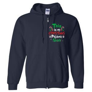 This Is My Christmas Pajama Funny Christmas Matching Pajamas Full Zip Hoodie