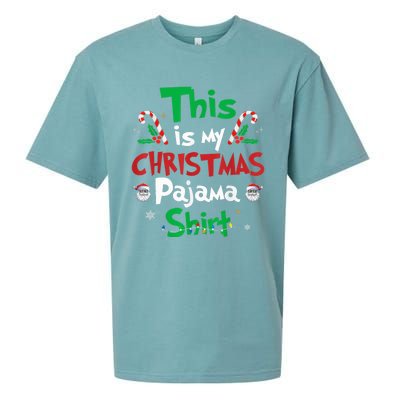 This Is My Christmas Pajama Funny Christmas Matching Pajamas Sueded Cloud Jersey T-Shirt