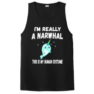 This Is My Human Costume Cute Gift I'm Really A Narwhal Funny Gift PosiCharge Competitor Tank