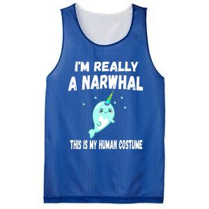 This Is My Human Costume Cute Gift I'm Really A Narwhal Funny Gift Mesh Reversible Basketball Jersey Tank