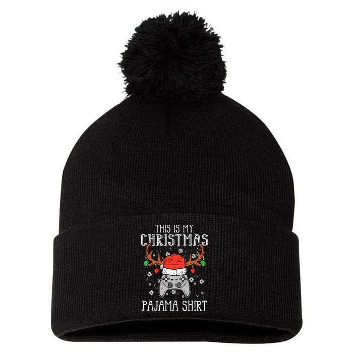 This Is My Christmas Shirt Gamer Xmas Pom Pom 12in Knit Beanie