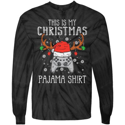 This Is My Christmas Shirt Gamer Xmas Tie-Dye Long Sleeve Shirt