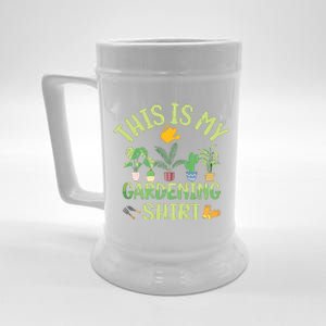 This Is My Gardening Funny Cute Gardener Gardening Tank Top Beer Stein