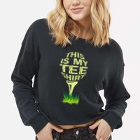 This Is My Golfer Cropped Pullover Crew