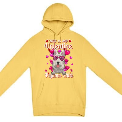 This Is My Valentine Pajama Gift Scottish Terrier Lovers Gift Premium Pullover Hoodie