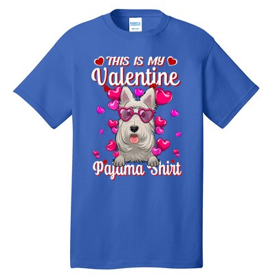 This Is My Valentine Pajama Gift Scottish Terrier Lovers Gift Tall T-Shirt