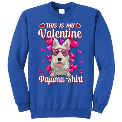 This Is My Valentine Pajama Gift Scottish Terrier Lovers Gift Tall Sweatshirt