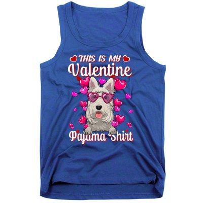 This Is My Valentine Pajama Gift Scottish Terrier Lovers Gift Tank Top