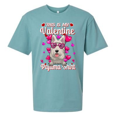 This Is My Valentine Pajama Gift Scottish Terrier Lovers Gift Sueded Cloud Jersey T-Shirt