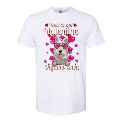 This Is My Valentine Pajama Gift Scottish Terrier Lovers Gift Softstyle CVC T-Shirt