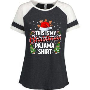 This Is My Christmas Pajama Shirts Enza Ladies Jersey Colorblock Tee