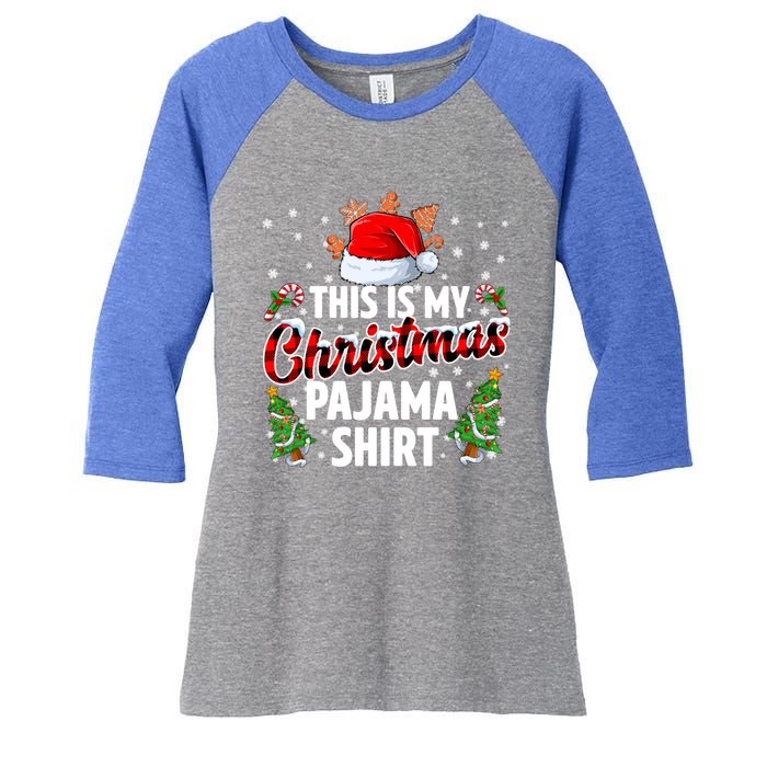 This Is My Christmas Pajama Shirts Women's Tri-Blend 3/4-Sleeve Raglan Shirt