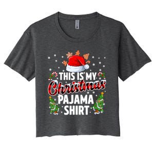 This Is My Christmas Pajama Shirts Women's Crop Top Tee