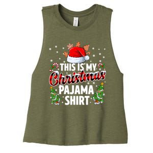 This Is My Christmas Pajama Shirts Women's Racerback Cropped Tank