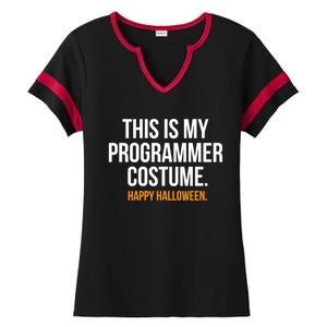 This Is My Programmer Costume Funny Halloween Funny Gift Ladies Halftime Notch Neck Tee