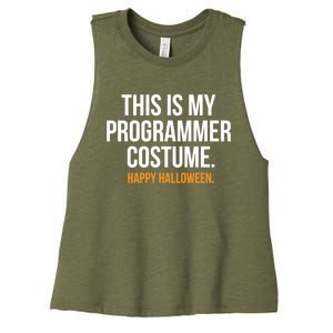 This Is My Programmer Costume Funny Halloween Funny Gift Women's Racerback Cropped Tank