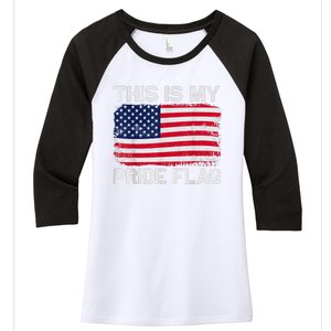 This Is My Pride Flag Women's Tri-Blend 3/4-Sleeve Raglan Shirt