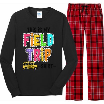 This Is My Fieldtrip Field Day Teachers Students School Bus Long Sleeve Pajama Set