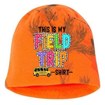 This Is My Fieldtrip Field Day Teachers Students School Bus Kati - Camo Knit Beanie