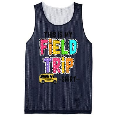 This Is My Fieldtrip Field Day Teachers Students School Bus Mesh Reversible Basketball Jersey Tank