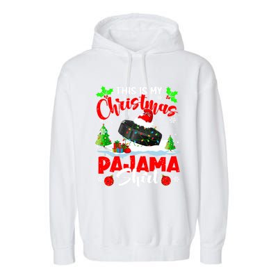 This Is My Christmas Pajama Meaningful Gift Xmas Santa Hockey Player Meaningful Garment-Dyed Fleece Hoodie