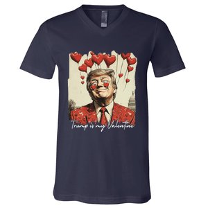 Trump Is My Valentine Funny Trump Valentine Retro Trump 2025 V-Neck T-Shirt