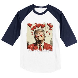 Trump Is My Valentine Funny Trump Valentine Retro Trump 2025 Baseball Sleeve Shirt